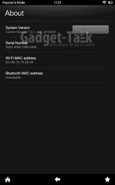 software update versiunea 7.2.2 tableta kindle fire hd 7
