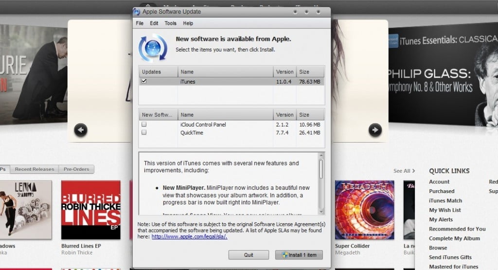 Itunes 11.0.4