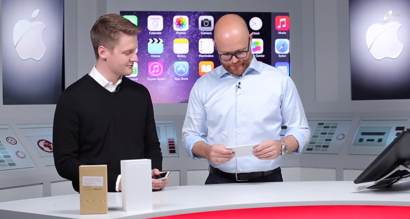 Apple retrage acreditarea publicatiei germane Bild in urma scandalului #BentGate 1 Axel Telezow, editor sef Computer Bild Germania testand iPhone 6 Plus.