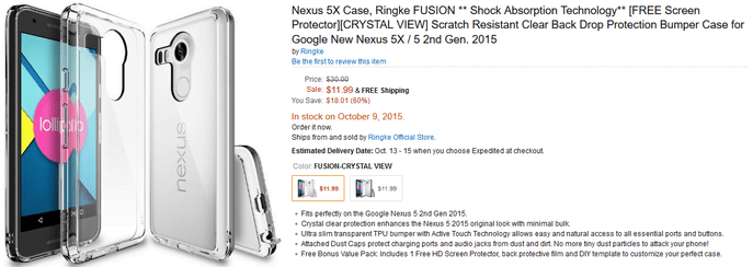 Prima husa pentru LG Nexus 5 2015 este de vanzare pe Amazon