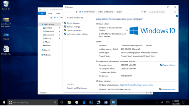 Cum ruleaza Windows 10 pe terminal cu procesor Snapdragon