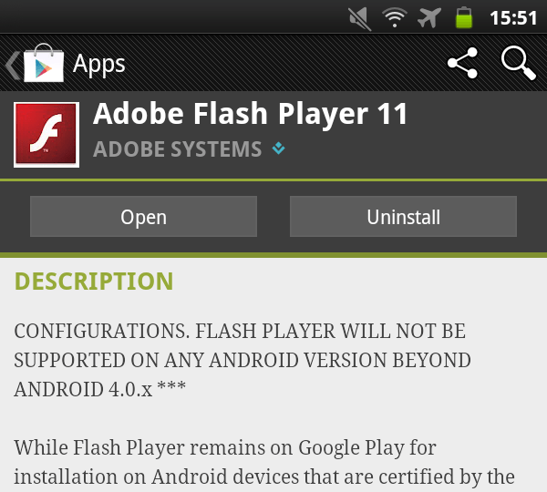 Adobe renunta la suportul pentru Flash Player in Android 4.1