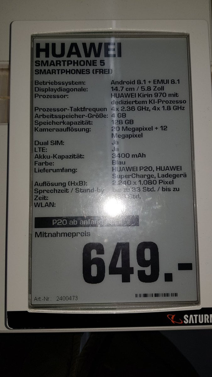 Specificatiile si pretul telefoanelor Huawei P20