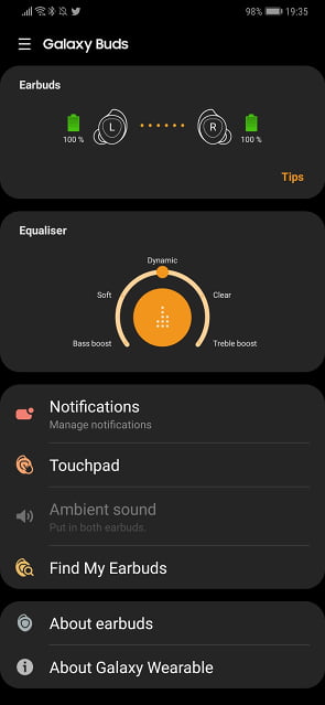 galaxy buds aplicatie galaxy wearable 3